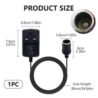Sieťový adaptér Cncedi 240V AC – 12V DC, menič napätia, britská zástrčka, zásuvka autozapaľovača pre domáce použitie, max. výkon 24W 3