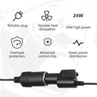 Sieťový adaptér Cncedi 240V AC – 12V DC, menič napätia, britská zástrčka, zásuvka autozapaľovača pre domáce použitie, max. výkon 24W 6