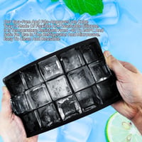 Set 4 Forme Silicon pentru Cuburi de Gheață CNMTCCO cu Capac, Tăvițe pentru Gheață cu 60 de Compartimente, Forme pentru Whisky și Cocktailuri, Fără BPA, Negru 3