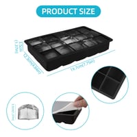 Set 4 Forme Silicon pentru Cuburi de Gheață CNMTCCO cu Capac, Tăvițe pentru Gheață cu 60 de Compartimente, Forme pentru Whisky și Cocktailuri, Fără BPA, Negru 2