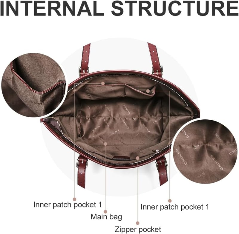 Cnolés Női Bőr Kézitáska Válltáska - Barna Hobo Stílusú Táska Felső Fogantyúval, Elegáns Tote Bag Hölgyeknek