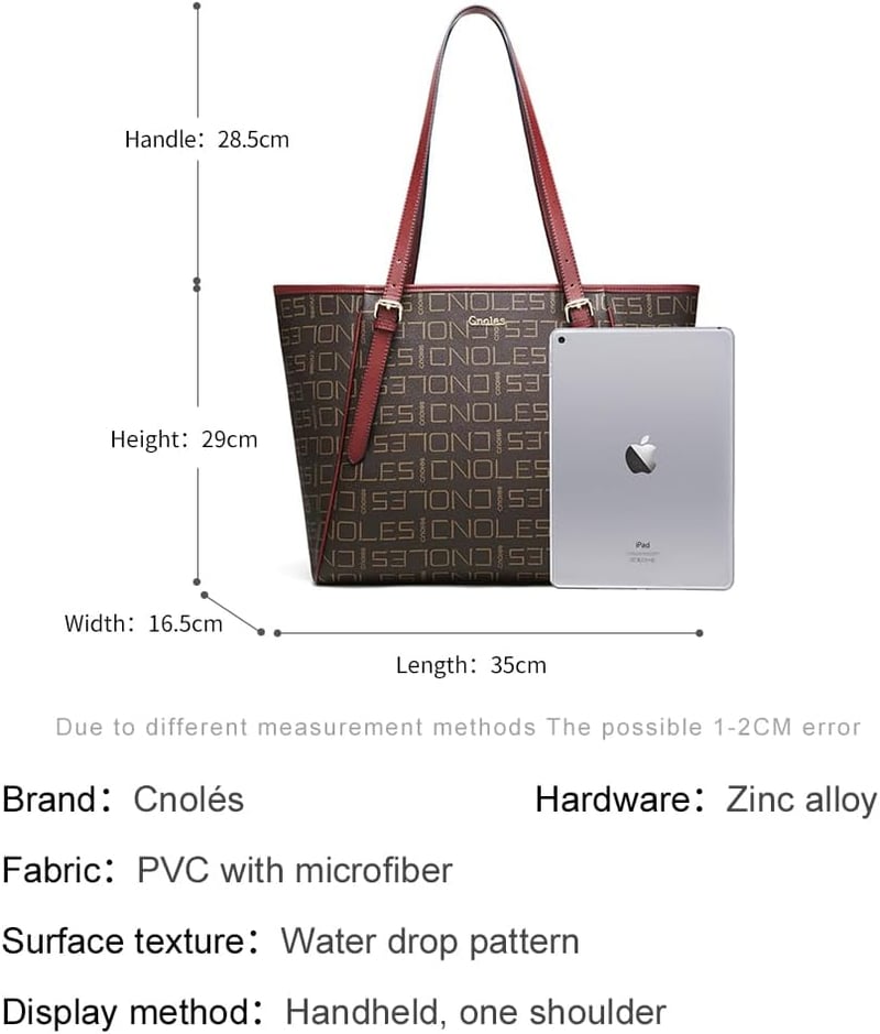 Cnolés Női Bőr Kézitáska Válltáska - Barna Hobo Stílusú Táska Felső Fogantyúval, Elegáns Tote Bag Hölgyeknek