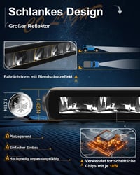 CO LIGHT LED Fényhíd 20" - Vékony Kiegészítő Fényszóró 12V Zöld Hangulatvilágítással, DT Kábelköteg, Terepjáró SUV ATV UTV Teherautó 3