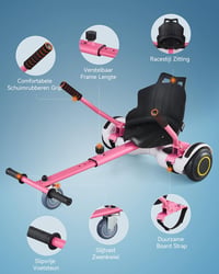 CO-Z Hoverboard Go Kart Rózsaszín Állítható Ülés 6.5" 8" 10" Hoverboardhoz 5