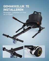 CO-Z Hoverboard Hoverkart Go-Kart ülés szék 6,5 8,5 10 colos önkiegyensúlyozó rollerhez, fekete 9