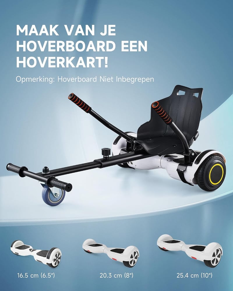 CO-Z Hoverboard Hoverkart Go-Kart ülés szék 6,5 8,5 10 colos önkiegyensúlyozó rollerhez, fekete