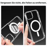 Husă Coalbooliy pentru iPhone 15 6,1", transparentă cu model de leopard, compatibilă cu MagSafe, cu șnur și lanț pentru gât, protecție cameră 06 2