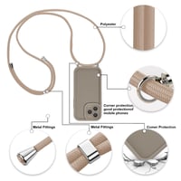 Obal na iPhone 16 Pro Coalbooliy 6,3-palcový, khaki silikónové puzdro na telefón s remienkom na krk a ochranou fotoaparátu, nárazuvzdorné, pre dievčatá a ženy 2