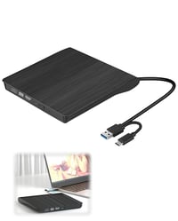 Unitate DVD/CD externă coalwop cu conector USB 3.0 și USB-C, cititor-scriitor DVD+/-RW portabil, compatibil cu Windows 11/10/8/7/XP/Vista/Linux/Mac OS, Plug and Play 7