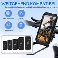 Vodeodolný držiak na telefón na bicykel a motorku Coalwop – otočný o 360°, univerzálny, pre telefóny s uhlopriečkou 4 – 7 palcov 2
