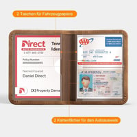 Portofel auto pentru documente CoBak Barna, buzunar pentru talon și asigurare cu închidere magnetică, organizator pentru torpedou pentru documente importante, design modern 2