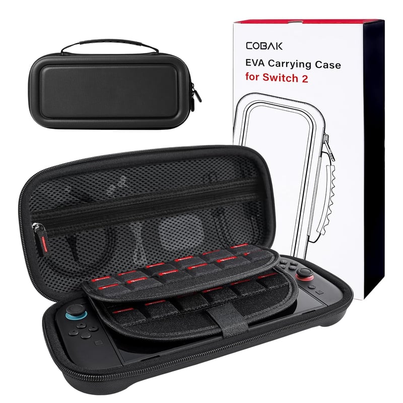 CoBak Nintendo Switch 2 hordtáska 3in1 szett üvegvédelem és hüvelykujj fogások