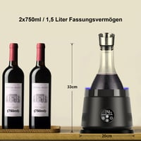 Elektrický chladič vína a dekantér s prevzdušňovačom Cobalance, 1,5 l sklenená karafa a chladič fliaš, 24-hodinová regulácia teploty pre červené a biele víno 3