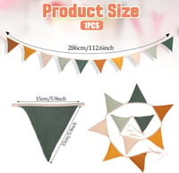 Cobee 286 cm-es gyerekszobai függő dekoráció, pamut textil füzér, szülinapi party banner 2