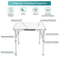 Cocoarm Sklopivi kamperski stol, aluminijski, lagan, prijenosan s ručkom za piknik na otvorenom, nosivosti 40 kg 7