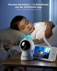 COCOCAM 2K 4MP Babamonitor 5" Kijelzővel, Wi-Fi, Éjszakai Látás és Mozgáskövetés 8