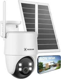 COCOCAM 2K PTZ kültéri biztonsági kamera, 10000 mAh akkumulátor, 8W napelem, 30 m éjjellátó 1