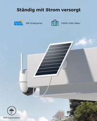 COCOCAM 2K PTZ kültéri biztonsági kamera, 10000 mAh akkumulátor, 8W napelem, 30 m éjjellátó 7