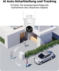 COCOCAM 2K PTZ kültéri biztonsági kamera, 10000 mAh akkumulátor, 8W napelem, 30 m éjjellátó 6