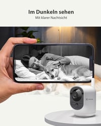 Vnútorná bezpečnostná kamera COCOCAM 4G so SIM kartou, 6000 mAh batériou, 2K rozlíšením, 355° rotáciou, IR nočným videním, PIR senzorom pohybu, kompatibilná s Alexa, bez potreby WiFi, biela 8