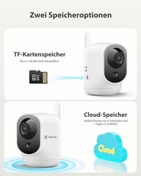 Vnútorná bezpečnostná kamera COCOCAM 4G so SIM kartou, 6000 mAh batériou, 2K rozlíšením, 355° rotáciou, IR nočným videním, PIR senzorom pohybu, kompatibilná s Alexa, bez potreby WiFi, biela 9