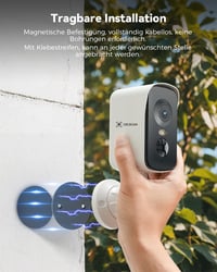 COCOCAM 4G Prenosná magnetická bezpečnostná kamera so SIM kartou, rozlíšenie 2K, batéria 10000 mAh, PIR snímač pohybu, IP66, rotácia 300°, biela 2