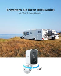 COCOCAM 4G Prenosná magnetická bezpečnostná kamera so SIM kartou, rozlíšenie 2K, batéria 10000 mAh, PIR snímač pohybu, IP66, rotácia 300°, biela 3
