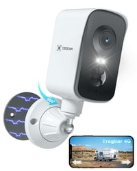 COCOCAM 4G Prenosná magnetická bezpečnostná kamera so SIM kartou, rozlíšenie 2K, batéria 10000 mAh, PIR snímač pohybu, IP66, rotácia 300°, biela 1