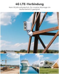 COCOCAM 4G Prenosná magnetická bezpečnostná kamera so SIM kartou, rozlíšenie 2K, batéria 10000 mAh, PIR snímač pohybu, IP66, rotácia 300°, biela 4