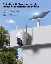 COCOCAM 4K 8MP Vonkajšia bezpečnostná kamera, 6W solárny panel, WiFi, farebné nočné videnie, PIR snímač pohybu, 355° rotácia, obojsmerný prenos zvuku, IP66 4