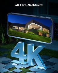 COCOCAM 4K 8MP Vonkajšia bezpečnostná kamera, 6W solárny panel, WiFi, farebné nočné videnie, PIR snímač pohybu, 355° rotácia, obojsmerný prenos zvuku, IP66 3
