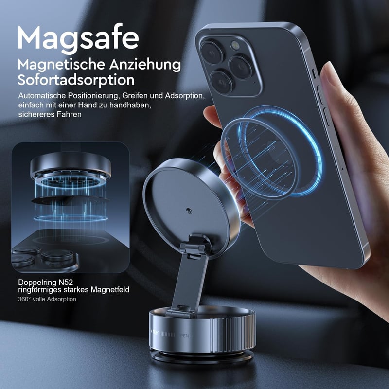 CODEYO MagSafe autós telefontartó mágnes, iPhone 16 15 14 13 12 kompatibilis