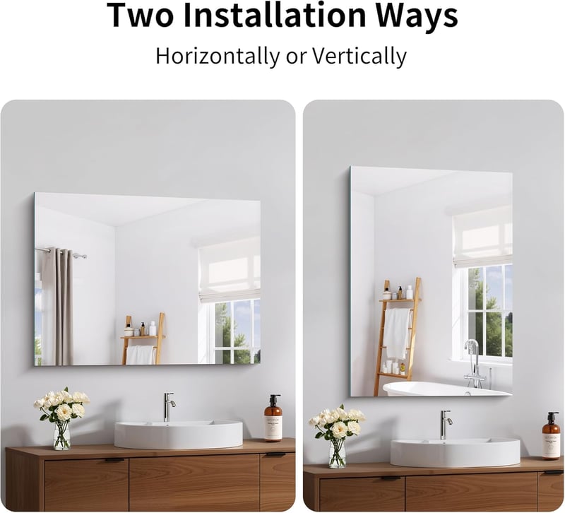 COFENY Frameless tükör 60x45 cm, pattanásmentes fürdőszobai fali tükör