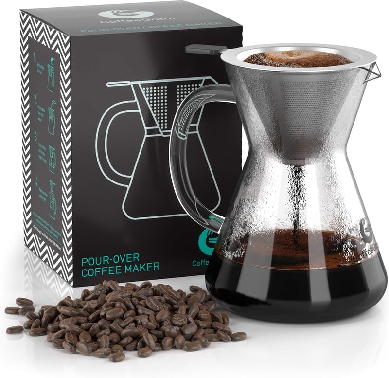 Coffee Gator Pour Over csepegtetős kávékészítő rozsdamentes acél szűrővel - 400 ml