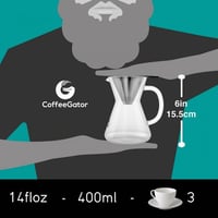 Coffee Gator Pour Over csepegtetős kávékészítő rozsdamentes acél szűrővel - 400 ml 2