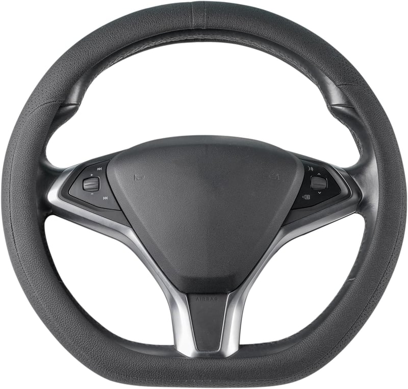 COFIT D alakú autó kormányhuzat, 37-38 cm, mikroszálas bőr, csúszásmentes