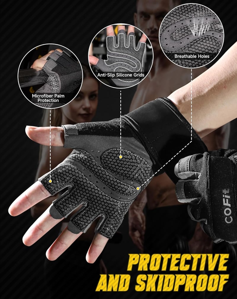 COFIT Légáteresztő Edzőkesztyű Csúszásmentes Wrist Support Férfi Női Edzéshez
