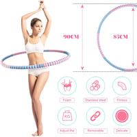 COFOF Fitness Hula Hoop rozsdamentes acélmaggal és habszigetelésvel 7