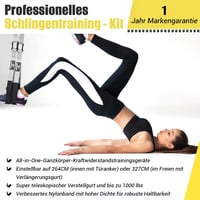 COFOF Függesztő Edzőkötél Teljes Test Edzéshez, Szürke Suspension Trainer Ajtó Rögzítővel és Hordtáskával Otthoni Konditeremhez 2