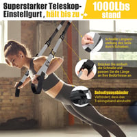 COFOF Függesztő Edzőkötél Teljes Test Edzéshez, Szürke Suspension Trainer Ajtó Rögzítővel és Hordtáskával Otthoni Konditeremhez 3