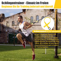 COFOF Sling Trainer Edzőheveder - Teljes Test Edzés Otthon, Ajtórögzítővel, Hordozható Edzőszett Edzéstervvel, 500kg Teherbírás, Sárga - Yellow 6