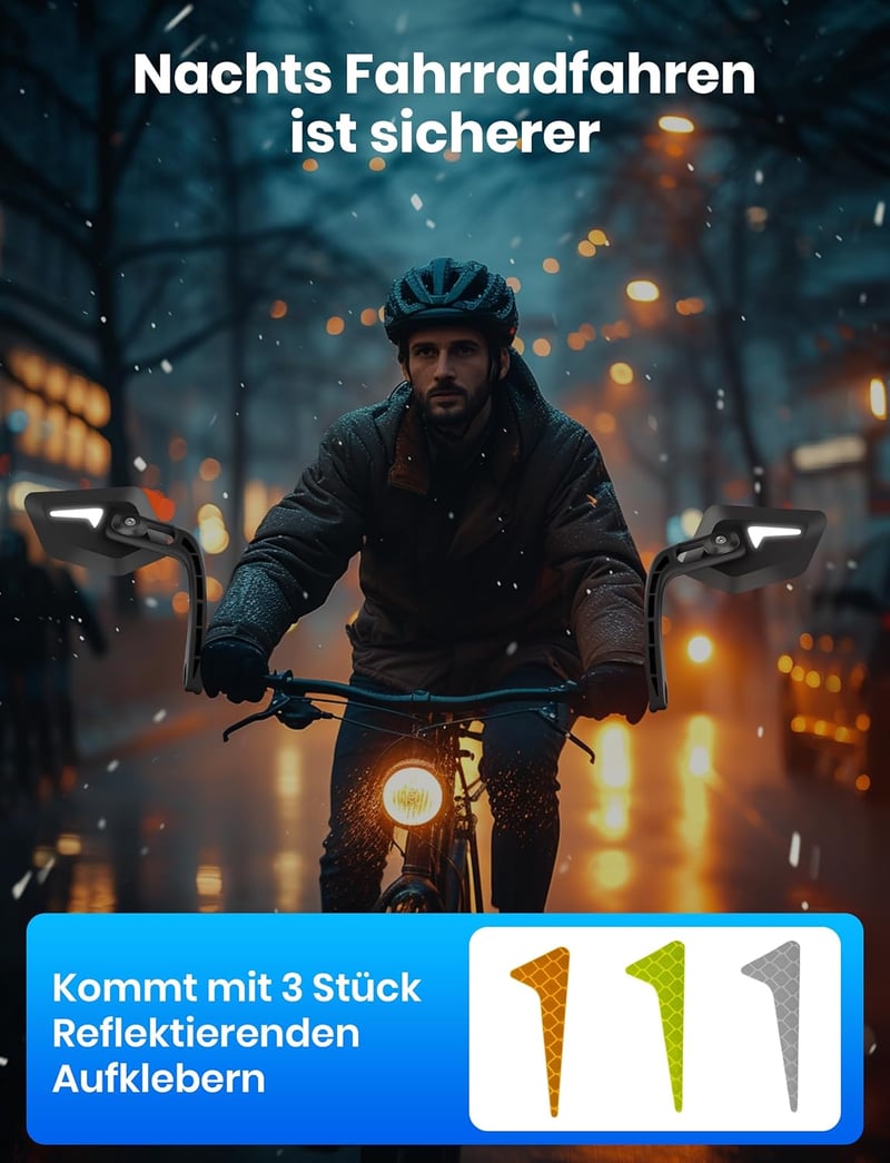 COICER Elektromos Kerékpár Tükör Bal Oldali 360° Forgó Nagyítós Visszapillantó