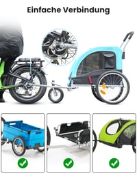 COICER Závesné zariadenie na príves za bicykel, ťažná tyč na bicykel, spojka na príves pre psov 3