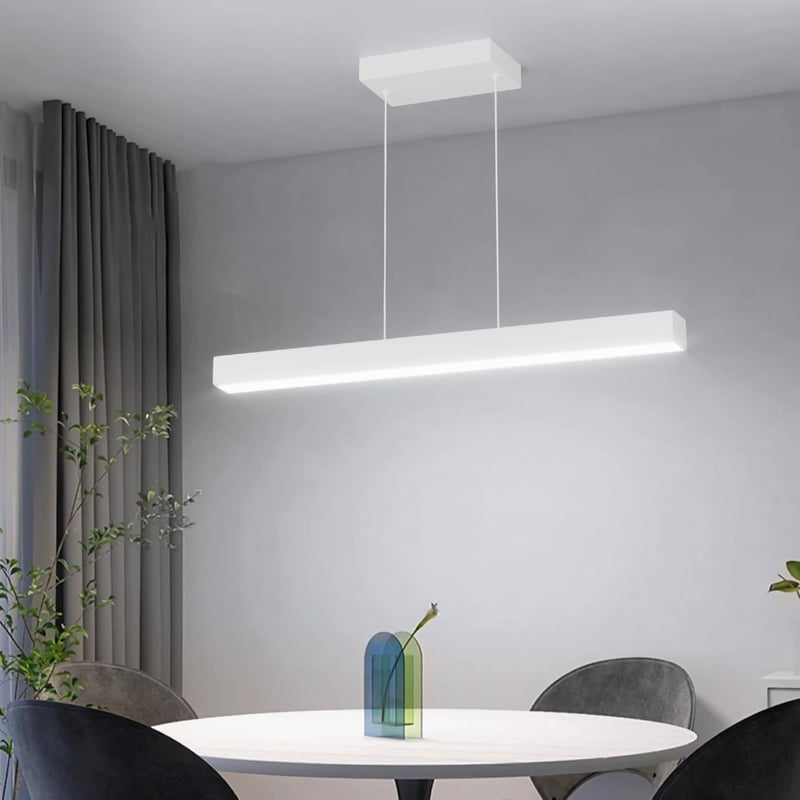 Coinmit LED Függőlámpa 24W - Távirányítós Szabályozható Csillár 3000K-6000K Színhőmérséklettel, 80 cm, Modern Fehér Mennyezeti Lámpa Nappali