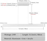 Coinmit LED Függőlámpa 24W - Távirányítós Szabályozható Csillár 3000K-6000K Színhőmérséklettel, 80 cm, Modern Fehér Mennyezeti Lámpa Nappali 6