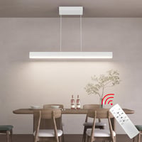 Coinmit LED Függőlámpa 24W - Távirányítós Szabályozható Csillár 3000K-6000K Színhőmérséklettel, 80 cm, Modern Fehér Mennyezeti Lámpa Nappali 1