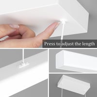 Coinmit LED Függőlámpa 24W - Távirányítós Szabályozható Csillár 3000K-6000K Színhőmérséklettel, 80 cm, Modern Fehér Mennyezeti Lámpa Nappali 5