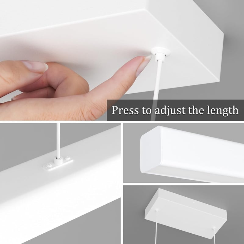 Coinmit LED Függőlámpa 24W - Távirányítós Szabályozható Csillár 3000K-6000K Színhőmérséklettel, 80 cm, Modern Fehér Mennyezeti Lámpa Nappali