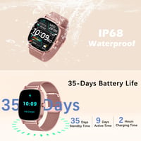 Inteligentné hodinky pre ženy Coioc, ružové, 1,85-palcový HD dotykový displej, s funkciou telefonovania, 120+ športových režimov, vodoodolnosť IP68, meranie tepu a spánku 8