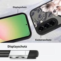 Coiwxmoi MagSafe kompatibilný kryt na Samsung Galaxy A56 5G, kvetinový vzor, priehľadný matný TPU ochranný kryt pre dievčatá, čierna 07 4